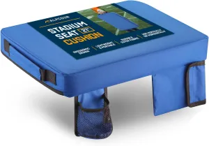 Alpcour Portable Extra Thick Stadium Seat Cushion – Bleacher Cushion with Side Pocket, Cup Holder, Waterproof, Anti-Slip, and Straps – Perfect for Football Seats and Bench Seats for Bleachers