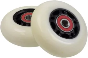AlveyTech 68 mm Wheels with Bearings for Razor RipStik® RipSter, RipStik® RipSter DLX, & Sole Skate (Set of 2) (White Wheel Black Hub)