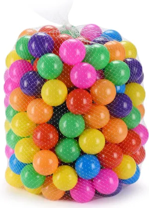 Amazaque Bulk Set of Bouncy and Pit Balls for Kids - Small Mini Colorful Rubber Neon Balls for Birthday Gift, Game Prizes, Party Favor - Multicolor