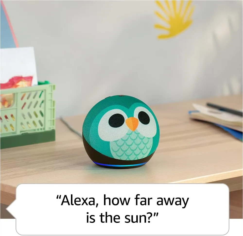 Amazon Echo Dot Kids with Alexa (newest model), Designed for kids, with parental controls, Includes 1 Year of Amazon Kids , Dragon
