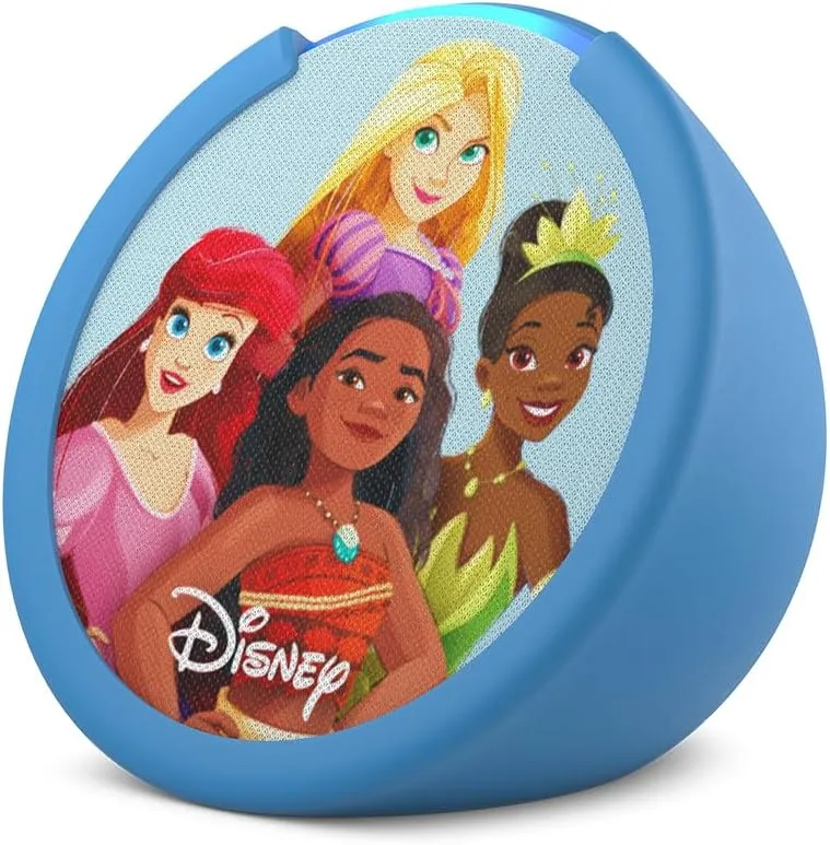 Amazon Echo Pop Kids (newest model), Designed for kids, with parental controls, Includes 6 months of Amazon Kids , Disney Princess