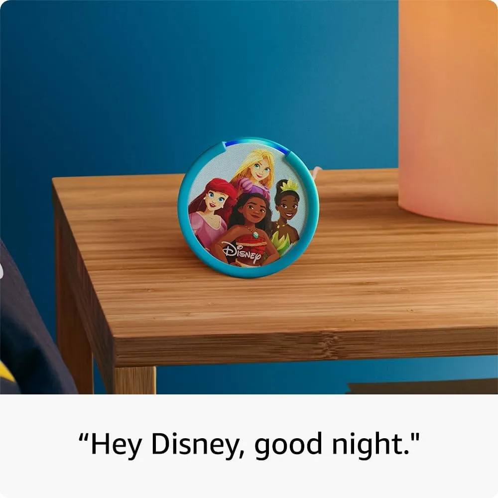 Amazon Echo Pop Kids (newest model), Designed for kids, with parental controls, Includes 6 months of Amazon Kids , Disney Princess