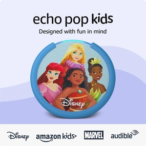 Amazon Echo Pop Kids (newest model), Designed for kids, with parental controls, Includes 6 months of Amazon Kids , Disney Princess