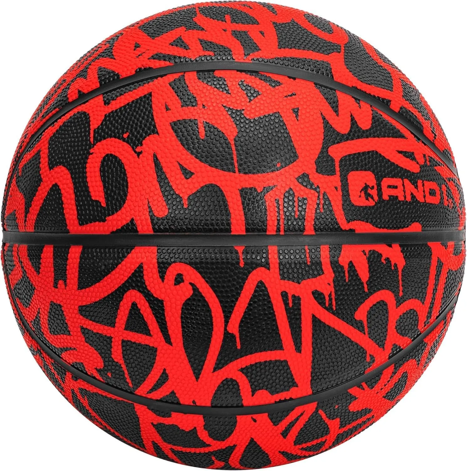 AND1 Fantom Graffiti Rubber Basketball: Official Regulation Size 7 (29.5 inches) - Deep Channel Construction Streetball, Made for Indoor Outdoor Basketball Games