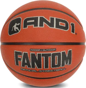 AND1 Fantom Rubber Basketball: Official Regulation Size 7 (29.5 inches) Rubber Basketball - Deep Channel Construction Streetball, Made for Indoor Outdoor Basketball Games