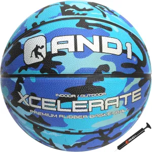 AND1 Xcelerate Rubber Basketball: Official Regulation Size 7 (29.5") - Deep Channel Construction Streetball, Made for Indoor Outdoor