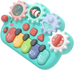 Animal Shaped Music Spinning Piano Toy Lights Fun Boys and Girls Plaything for Music Sensory Development