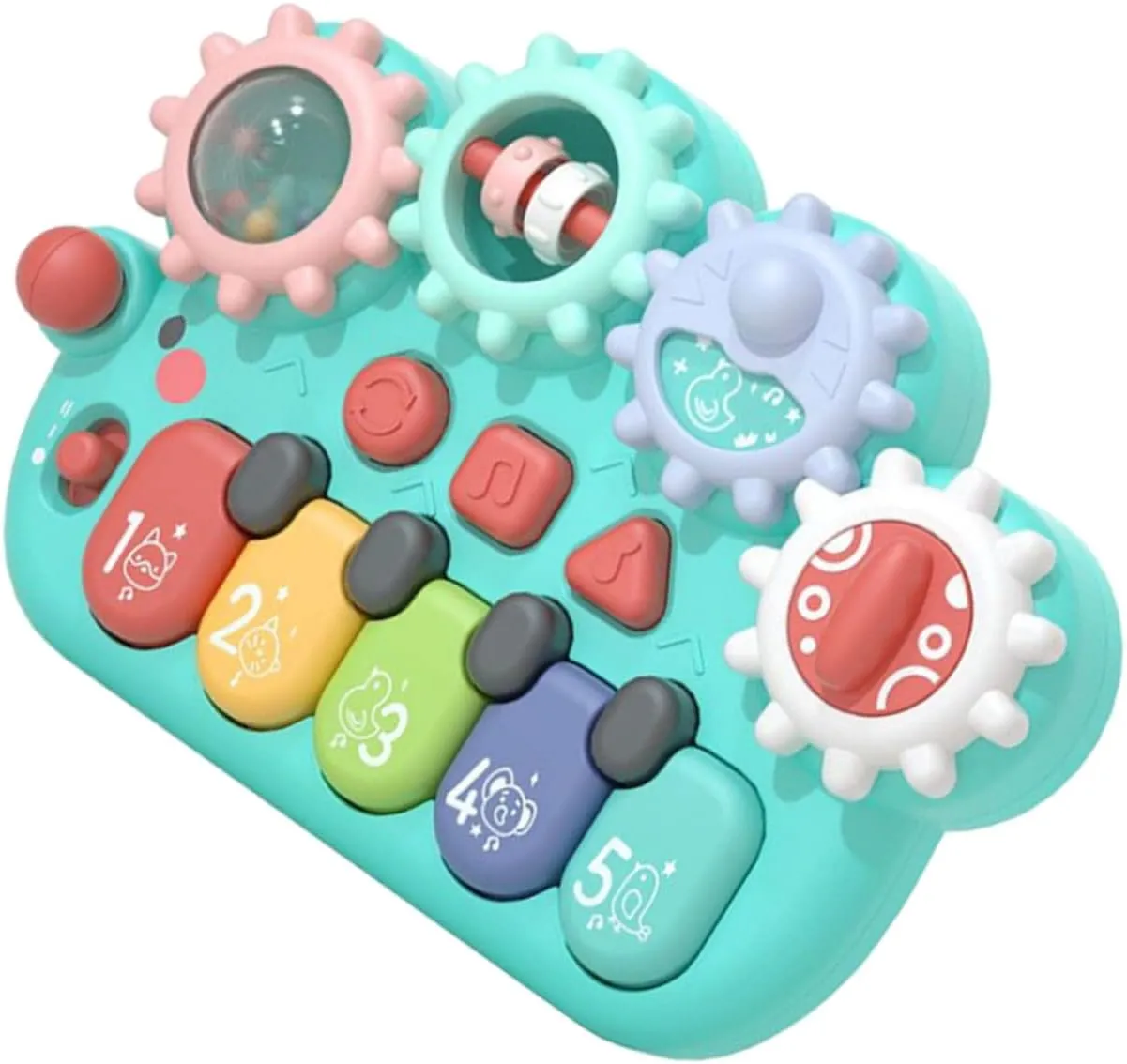Animal Shaped Music Spinning Piano Toy Lights Fun Boys and Girls Plaything for Music Sensory Development