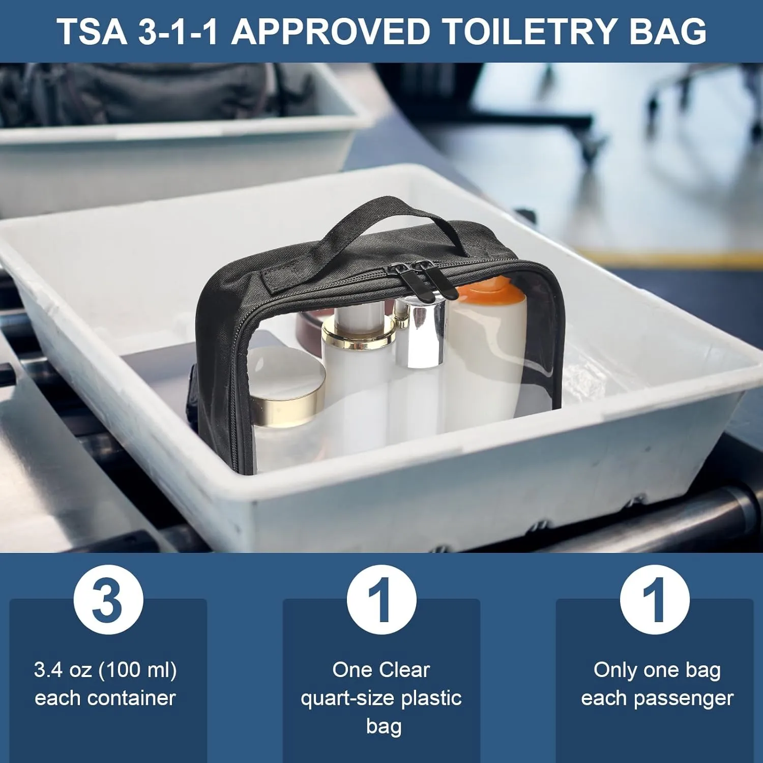 ANRUI TSA Approved Toiletry Bag,Clear Travel Bag