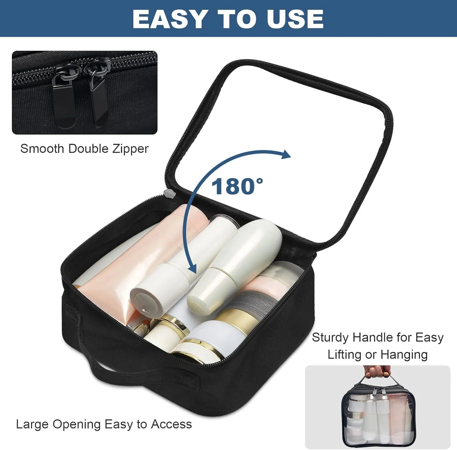 ANRUI TSA Approved Toiletry Bag,Clear Travel Bag