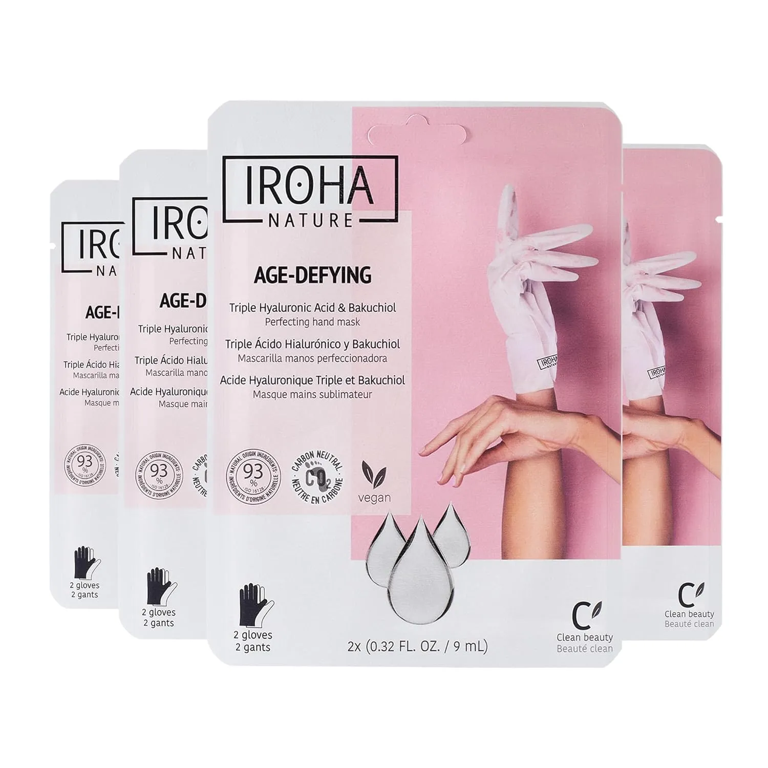 Anti-Aging Hand Mask Gloves | 4 Pairs | Triple Hyaluronic Acid, Bakuchiol & Niacinamide | Reduces Wrinkles & Dark Spots | Vegan & Cruelty-Free | 93% Natural Ingredients