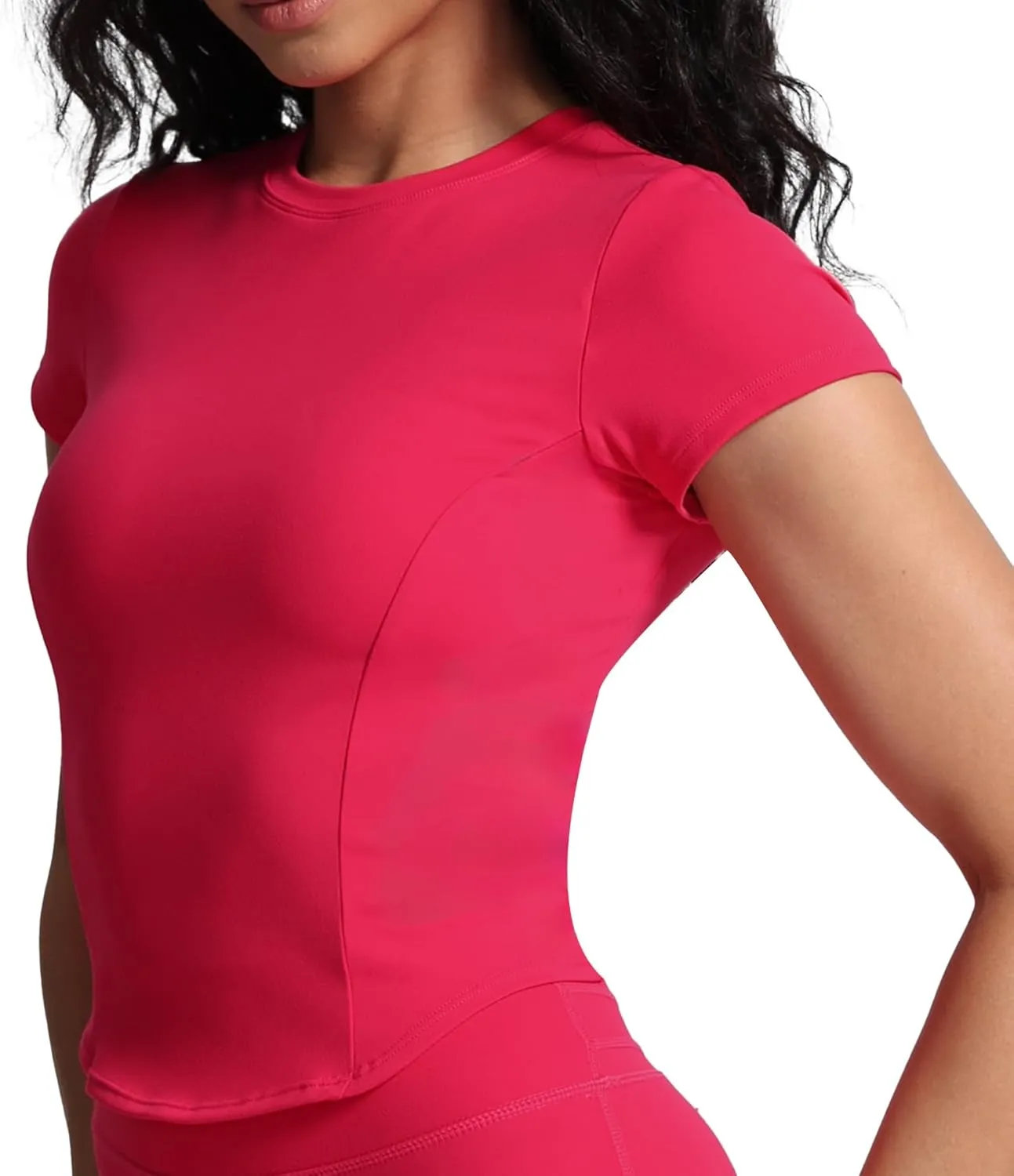 Aoxjox Women's Short Sleeve T-Shirts GEO Baby Tee Workout Gym Yoga Crop Top