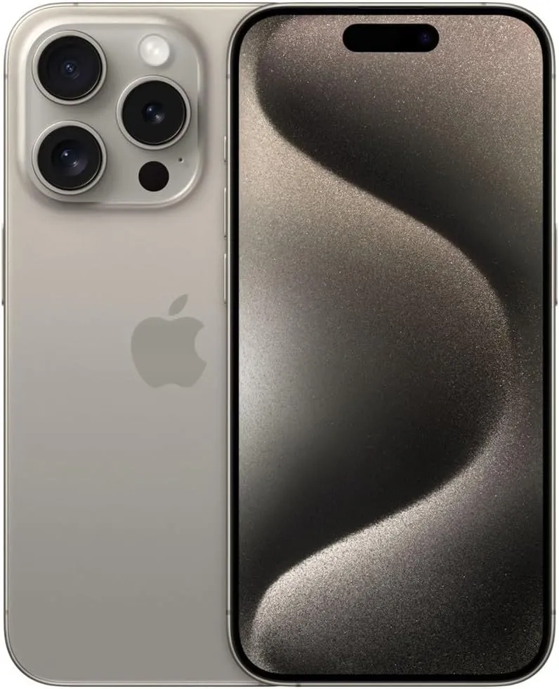 Apple iPhone 15 Pro Max, 256GB, Natural Titanium - Unlocked (Renewed)