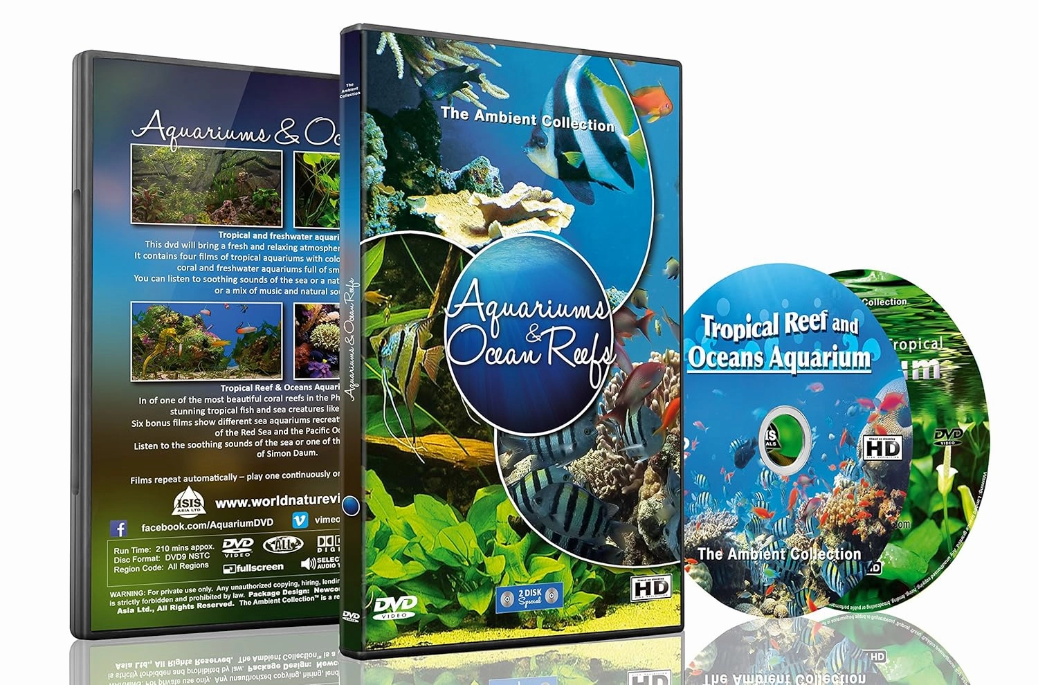 Aquarium DVD - 2 DVD SET Aquariums & Ocean Reefs with Colorful Corals & Fishes