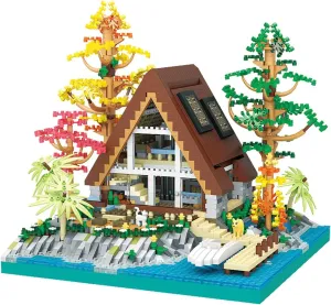 Architecture Mid-Lake Island Treehouse Building Block Toys, Lake Sea Isle Treehouse Architecture Building Blocks Set, Gifts for Children and Adults (2688 PCS)