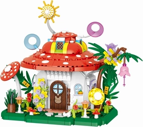 Architecture Mushroom House Building Blocks Set，Creative Ideals Mushroom House Building Blocks（745PCS） - Architectural Model Toys Gifts for Kid and Adult