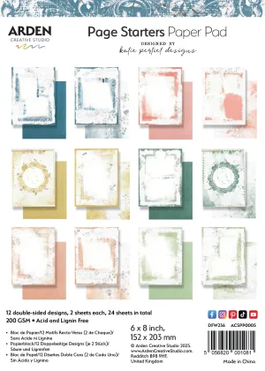 Arden Creative Studio - Page Starters Collection - 6 x 8 Paper Pad - Patterned