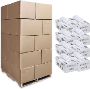 Arkwright Smart Rags in Box - (Pallet of 8000) Lint Free, Large Microfiber Cleaning Cloth, Scratch & Streak-Free, Dispensable Wash Towels for Cars, Kitchen, and Window Glass, 16 x 16 in, White