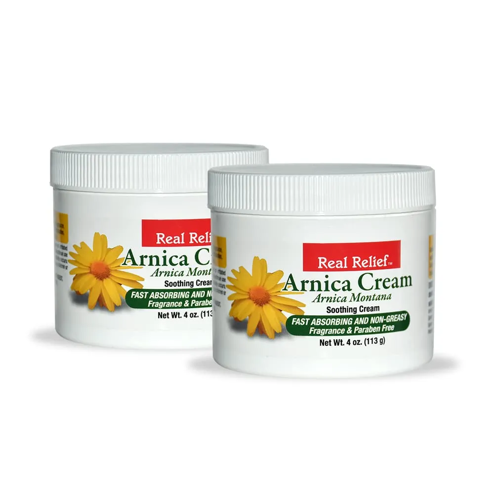 Arnica Cream Natural, Non-Greasy, Unscented Soothing Cream for Pain Relief, 4 oz (Pack of 2)