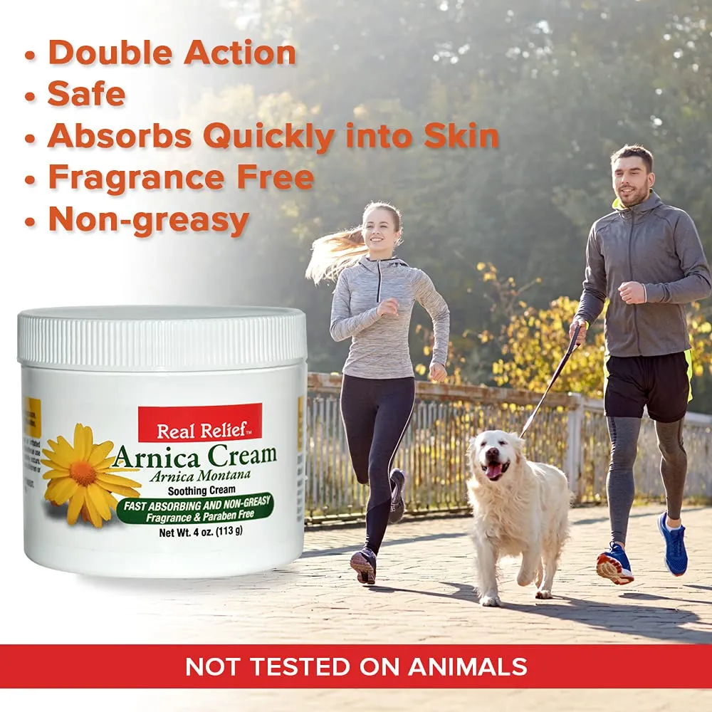 Arnica Cream Natural, Non-Greasy, Unscented Soothing Cream for Pain Relief, 4 oz (Pack of 2)