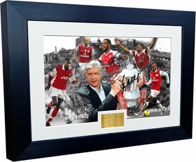 Arsene Wenger CELEBRATION 12x8 A4 Signed Arsenal - Thierry Henry- Patrick Vieira- Dennis Bergkamp- Ian Wright - Theo Walcott - Autographed Photo Photograph Picture Frame Soccer Gift