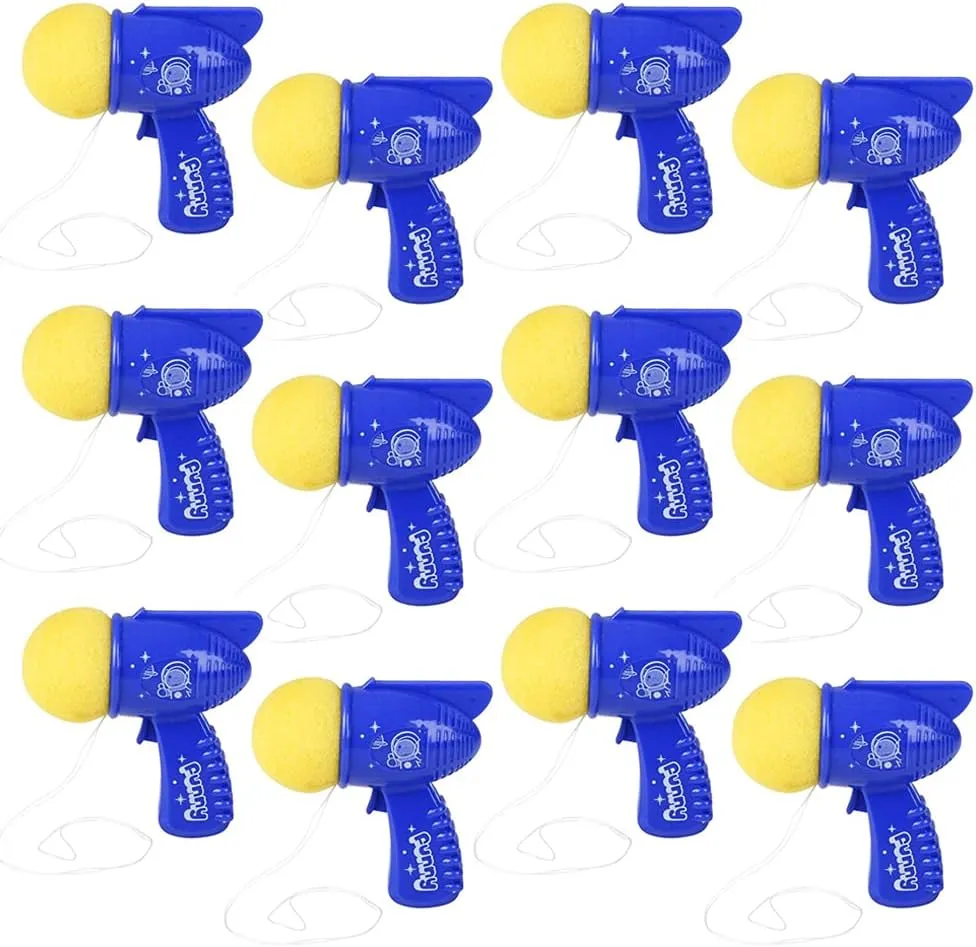 ArtCreativity Mini Space Ball Blasters, Pack of 12, 3 Inch Foam Ball Toy Launchers, Birthday Party Favors, Goodie Bag Fillers, Carnival Prize for Kids