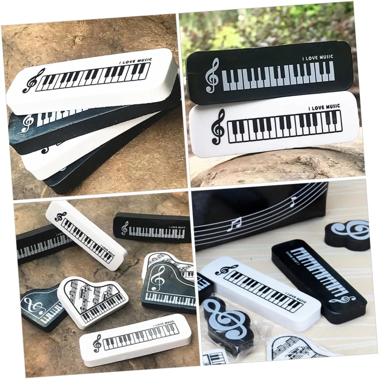 ARTIBETTER 20 pcs Small Piano Shaped Erasers Cute Erasers for Classroom Rewards Party Favors and Game Prizes Portable Lightweight and Multipurpose Stationery