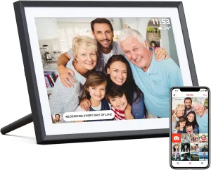ARZOPA Frameo Digital Picture Frame 10.1 Inch Smart WiFi Digital Photo Frame 32GB with 1280x800 IPS Touch Screen, Auto-Rotate and Slideshow, Easy Setup to Share Photos Or Videos from Anywhere Anytime