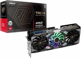 ASRock AMD Radeon RX 9070 XT Taichi 16GB OC 3100 MHz 20 Gbps GPU GDDR6 256Bit PCIe5.0 Dual BIOS 850W RT AI Accelerators 3X Cooling System HDMI2.1b DP2.1a Graphics Card 12V-2x6-pin Power Connectors
