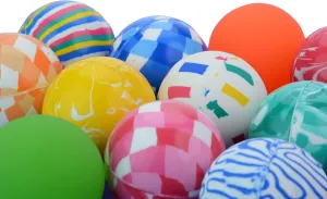 Assorted Colorful Bouncy Balls 2.4 Inch (60 mm) 25 Pcs - Rubber Balls for Toddlers Mixed Pattern Style for Kids Large for Babies - Party Favors Gifts Toys & Games