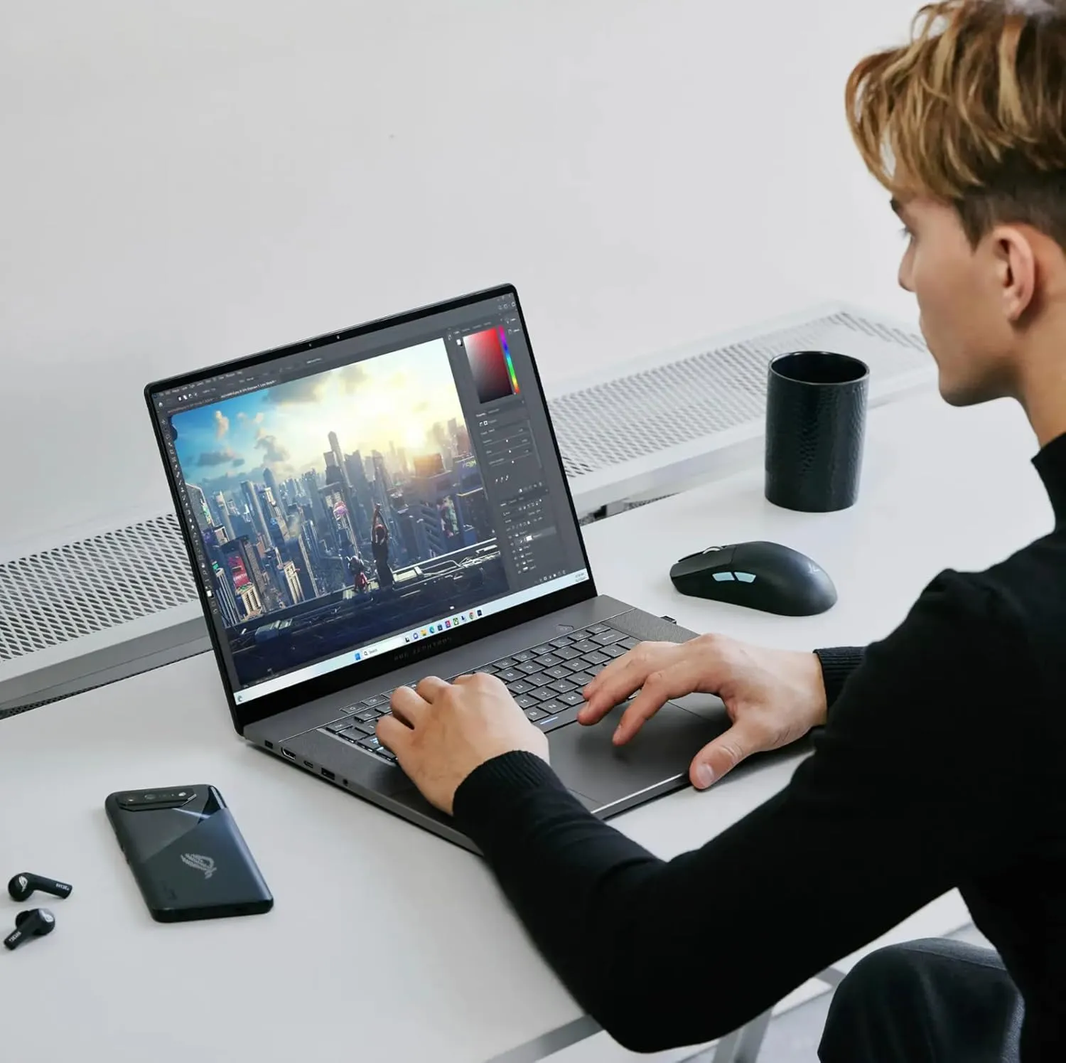 ASUS ROG Zephyrus 2024 16" OLED 240Hz Gaming Laptop, Core Ultra 9 185H (Up to 5.1GHz)，NVIDIA GeForce RTX 4070, WiFi 6E, Backlit KB, MUX Switch，with Mouse Pad (Windows 11 Home, 16GB RAM | 1TB PCIe SSD)