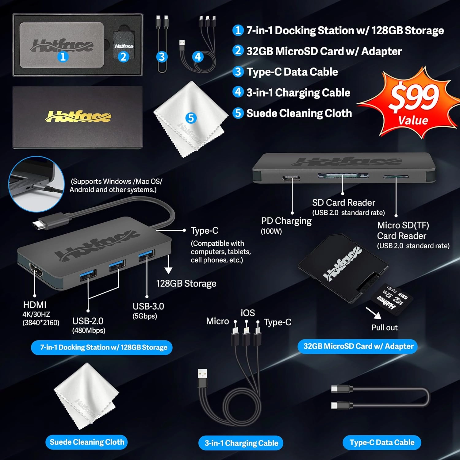 ASUS 14" FHD Laptop, Intel Pentium N6000 Processor, 4GB RAM, 224GB Storage(64GB eMMC 160GB Docking Station Set), Intel UHD Graphics, Webcam, Bluetooth, Win 11, Star Black