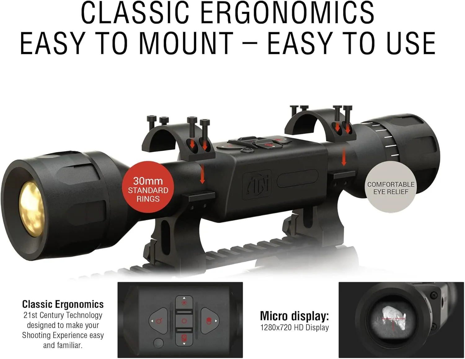 ATN Thor LTV Ultra Light Thermal Hunting Scope 4K  4056x3040 Thermal Sensor, 4K Video Record, One Shot Zero, 10h  Battery Power