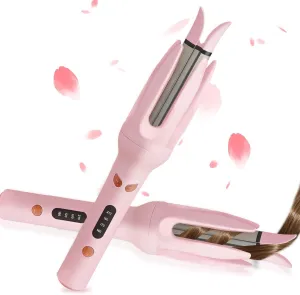 Automatic Curling Iron 4 Temperature Settings 15s Timer 1" Barrel Anti Tangle & Auto Shut Off Feature Dual Voltage for Global Use Fast Heating Hair Styling Tool in Stylish Pink