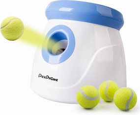 Automatic Dog Ball Thrower Launcher for Small and Medium Dogs, Interative Dog Fetch Machine with 3 Tennis Balls (2'') for Indoor/Outdoor Throwing Game Launch Distance 10-30ft