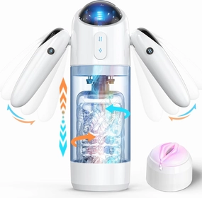 Automatic Male Masturbator Sex Toys for Men, Sex Toys with 4 Thrusting & 7 Rotation Modes, Pocket Pussy Male Stroker with 7 Color Ambient Lighting, Sex Toy Sex Machine