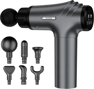 AYURA Massage Gun, Deep Tissue Percussion Muscle Massager Gun, Handheld Back Massager for Pain Relief, Electric Massager with 30 Speeds and 6 Heads for Athletes Men Women
