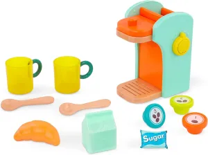 B. toys- Café au Play- Pretend Play Wooden Coffee Maker for Kids- Wooden Coffee Machine Set – 10 Pretend Play Accessories – Kitchen Play Set – 2 Years  