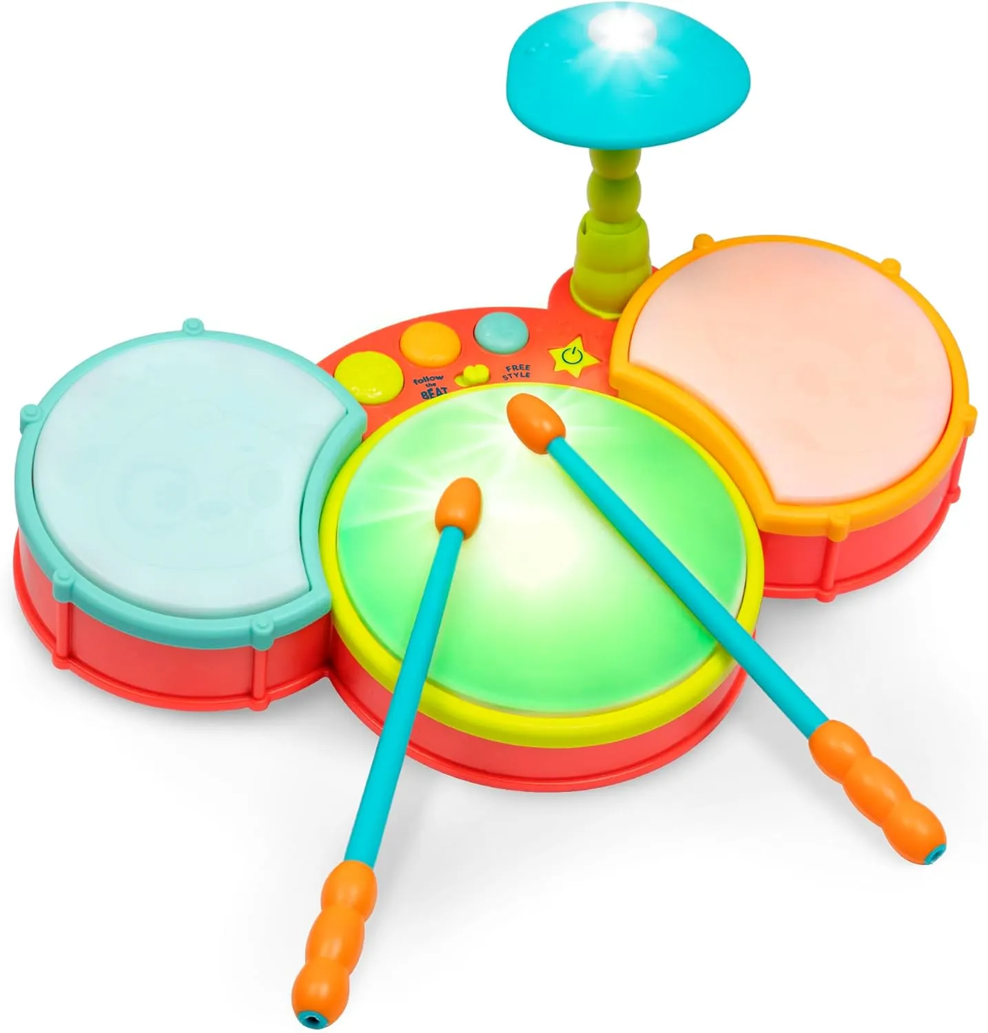 B. toys- Little Beats Kids Drum Set - Musical Instrument – Instruments for Toddlers – Music & Lights – 2 Years  