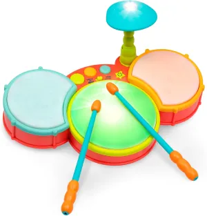 B. toys- Little Beats Kids Drum Set - Musical Instrument – Instruments for Toddlers – Music & Lights – 2 Years  
