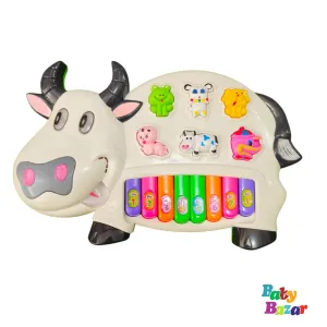 Baby Bazar Musical Cow Toy Animal Sound & Piano Keyboard Learning Toy for Kids (30x18 cm)
