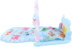 Baby Kick Piano Soft Educational 5 Pendant Toys Portable Infant Gym Play Mat with Music Light for 0 to 12 Months