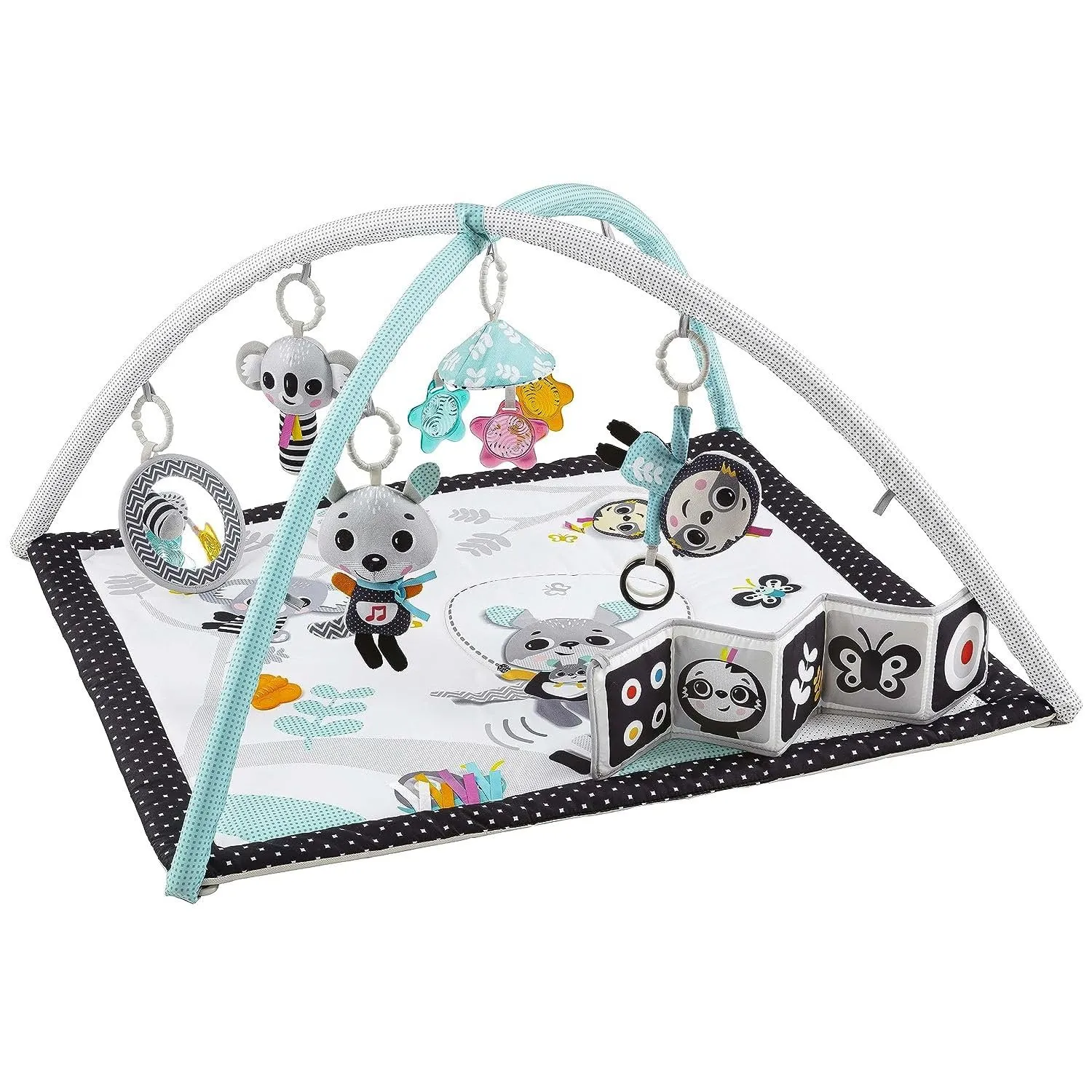 Baby Play Mat Activity Gym - Tummy Time Mat for Babies 0-6 Months with 15 Activities, Machine Washable, 850 X 760mm Floor Play Space - Ideal for Infant Development & Baby Shower Gifts