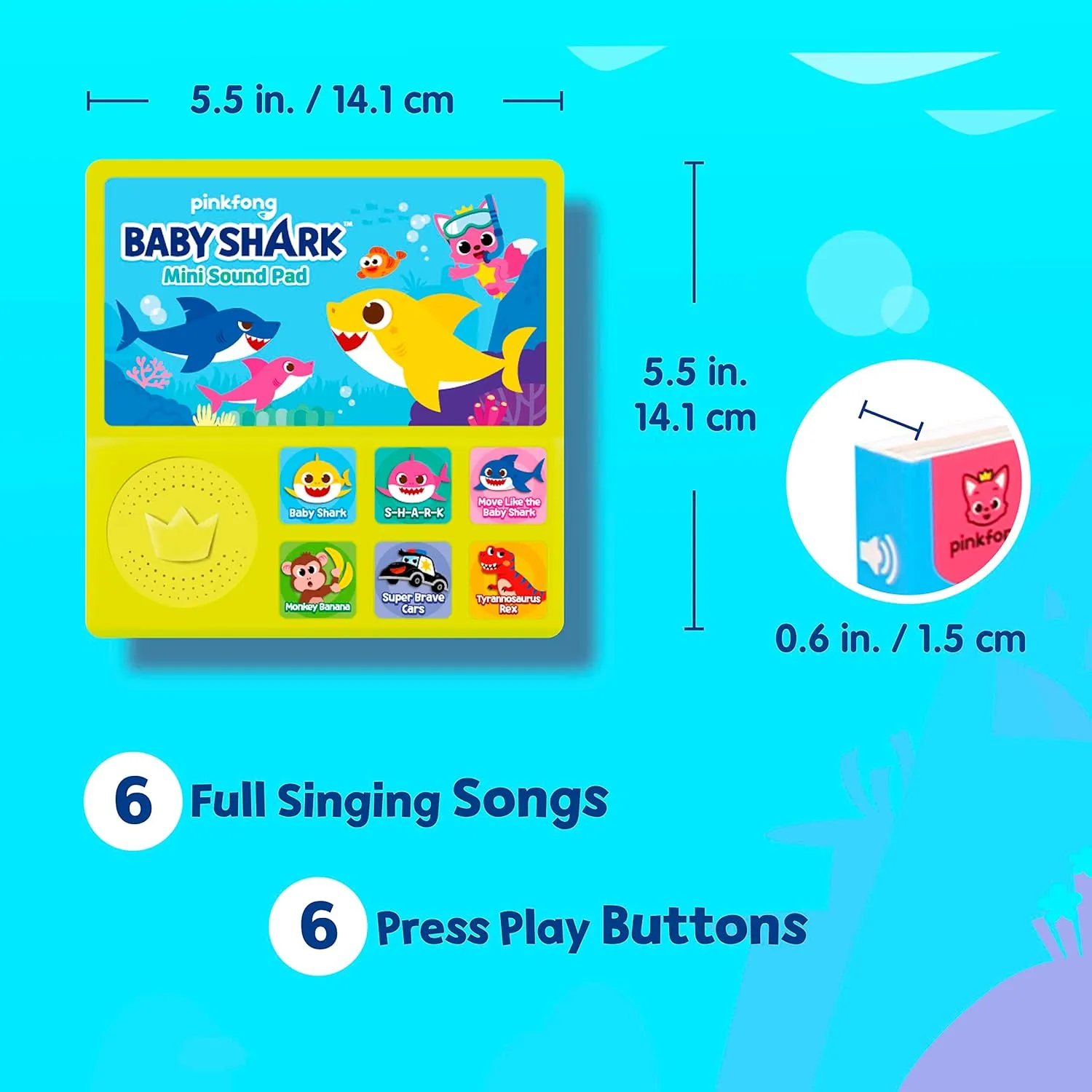 Baby Shark Mini Sound Pad | Baby Shark Toys, Musical Toys | Learning & Education Toys | Interactive Baby Toys | Gifts for Boys & Girls