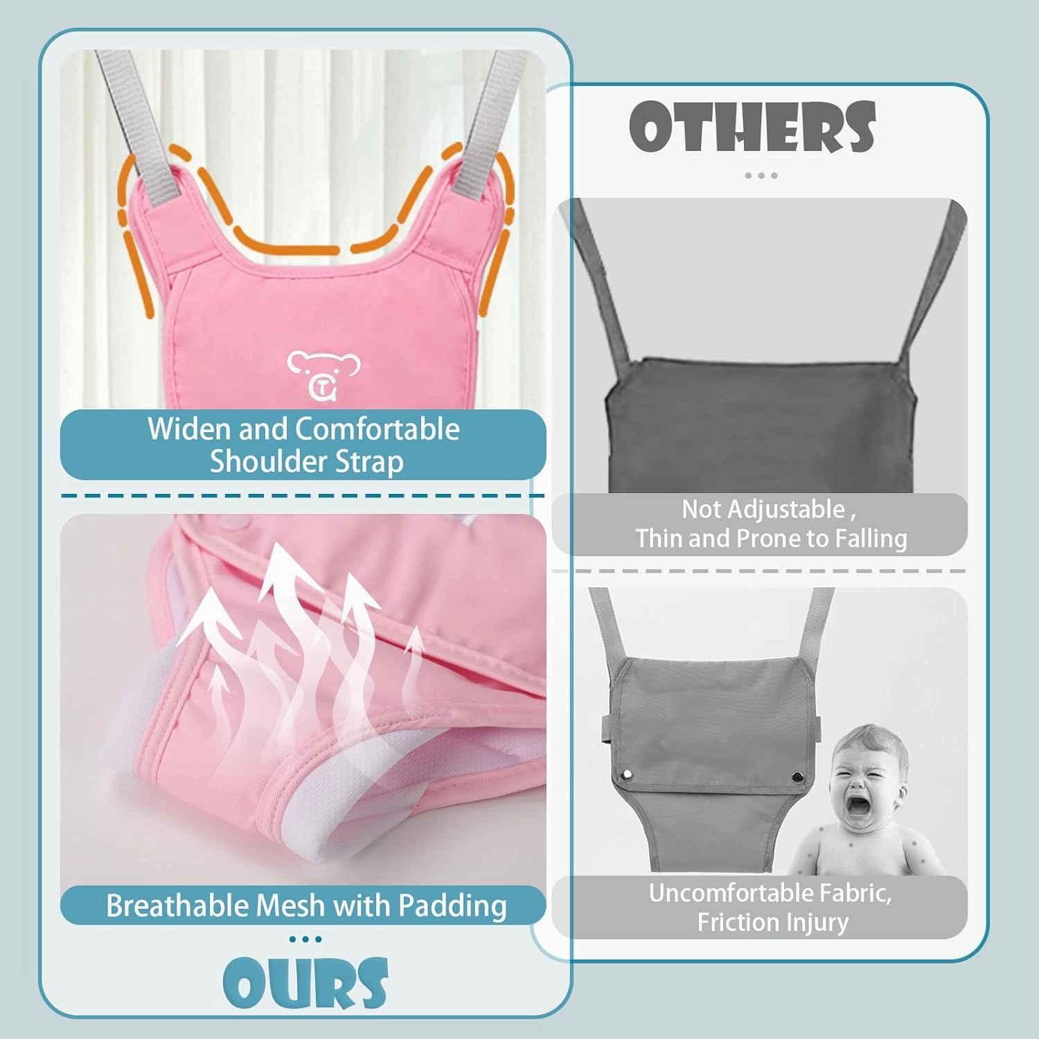 Baby Jumper, Baby Doorway Jumper with Adjustable Strap, Protable Baby Jumpers and Bouncers, Easy to Assemble, Toddler Bouncer Jumper with Water Mat