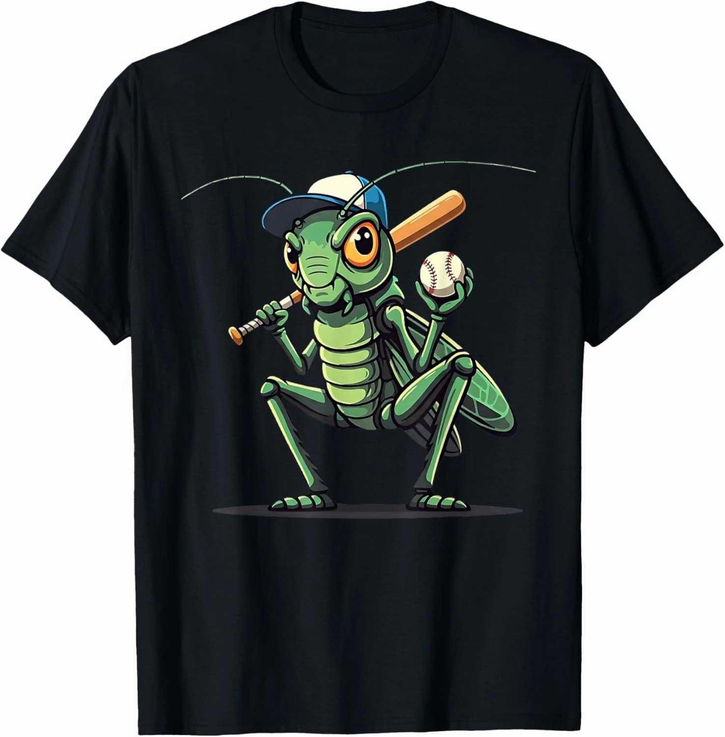 Baseball Grasshopper Insect Lover Mascot Baseball Player Bat T-Shirt