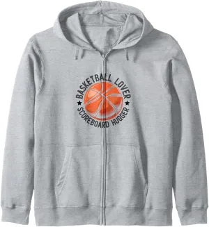 Basketball Lover Scoreboard Hugger Shoot Court Player Zip Hoodie