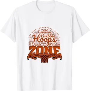 Basketball Men Women Youth Player Slam Dunk Typography T-Shirt