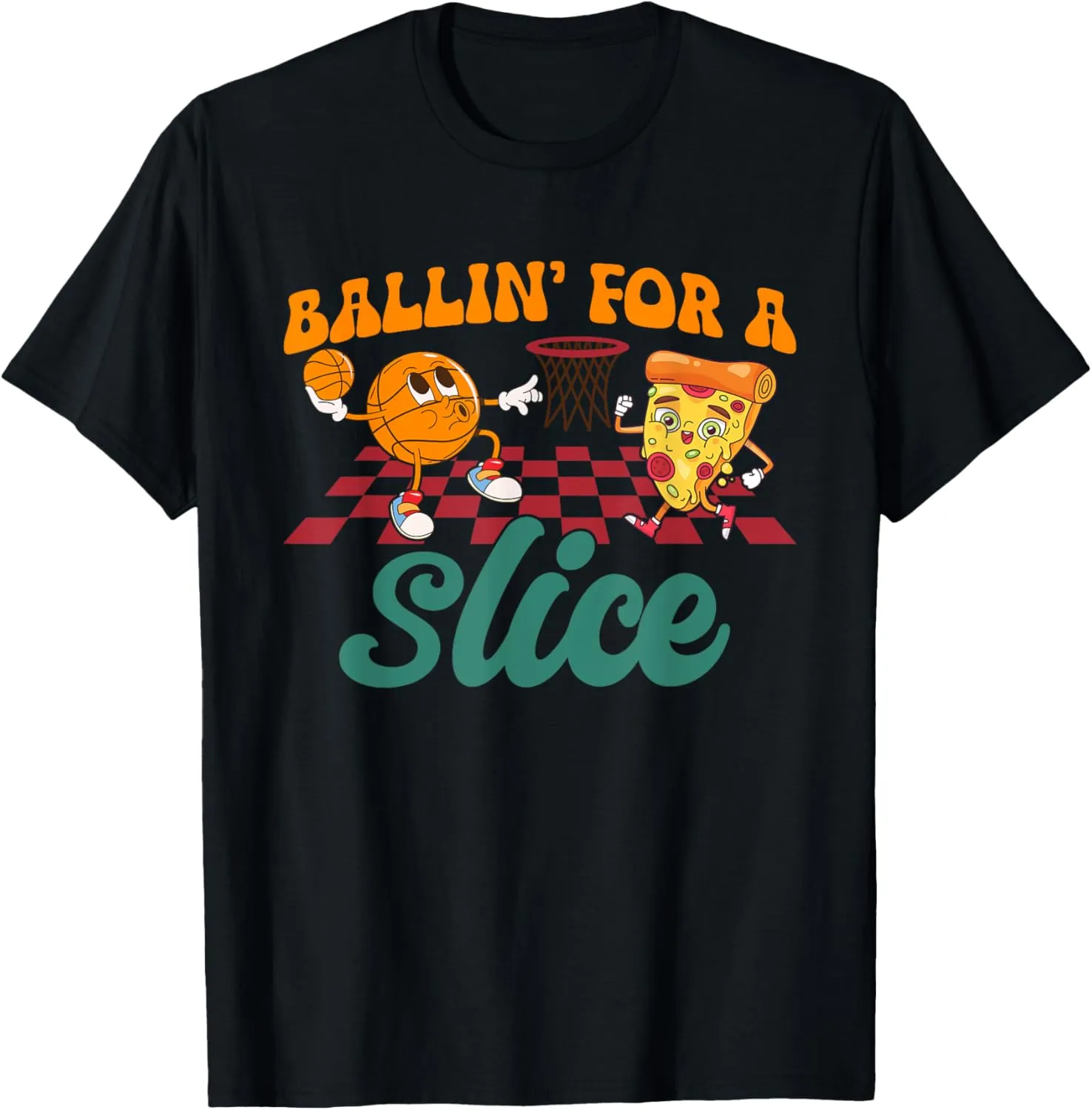Basketball Pizza Dunk Lovers Food Pizza T-Shirt