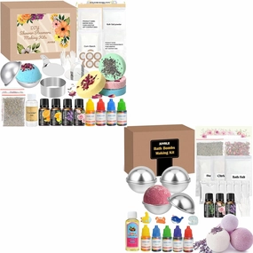 Bath Bomb Making Kit- 79Pcs DIY Bath Bomb Kit for Aldult, Kids, Make Your Own Shower Bombs, Spa Craft Kits with Bath Bomb Press, Molds, Bath & Bathing Making Supplies Gifts for Mom Women